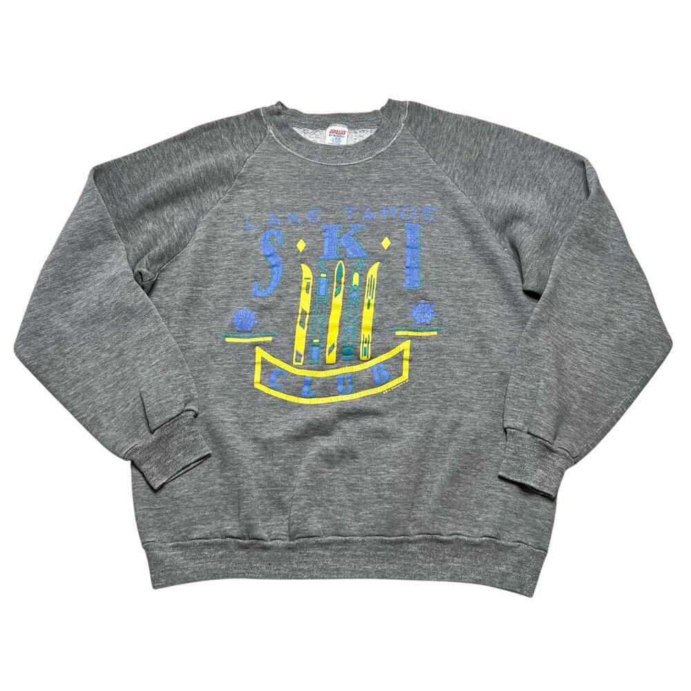 Vintage 80's‎ Lake Tahoe Ski / Reno crewneck sweater unisex size Large - Retro